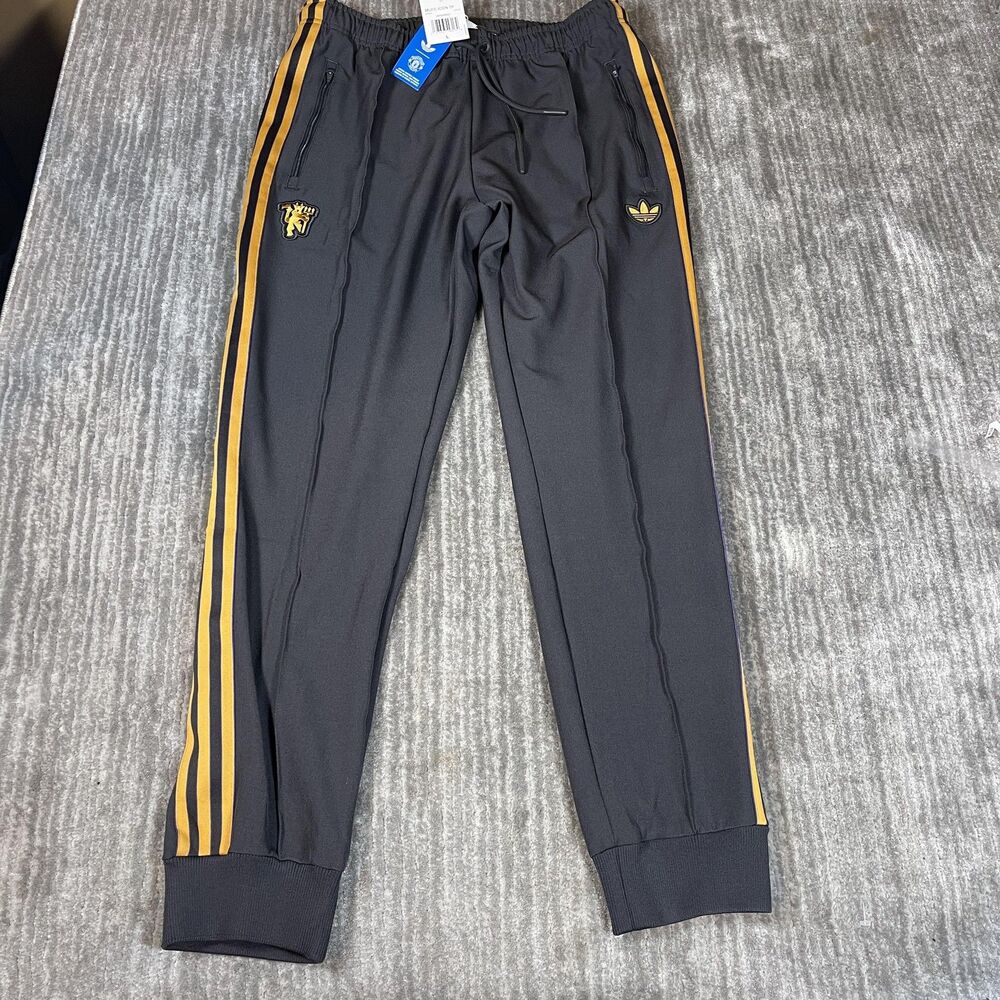 Manchester United Pants Mens Large Black Soccer Football Adidas MUFC Icon TP